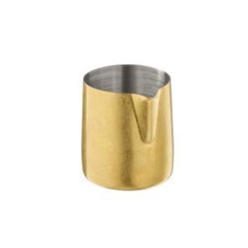 APS Stainless Steel Drip-Free Creamer / Sauce Pourer Ø6xH6.5cm, 150ml, Vintage Gold, Flow