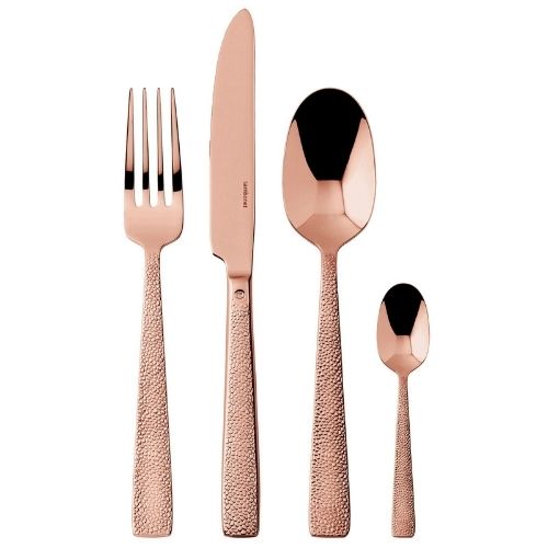 Sambonet Stainless Steel Cutlery Set, 24 Pieces, Mirror Pvd Copper, Siena