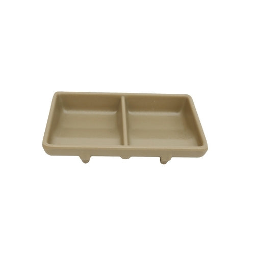 Shunta Melamine Rectangle 2-Divided/ Compartment Sauce Dish L13xW8.4xH2.4cm, Dark Beige, Iwamatsu