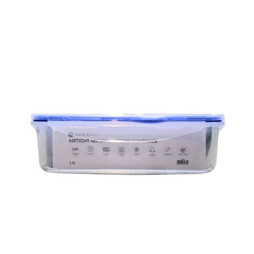 Safico Pro Polypropylene Airtight Rectangle Food Container L23xW16.7xH6.6cm, 1.5L