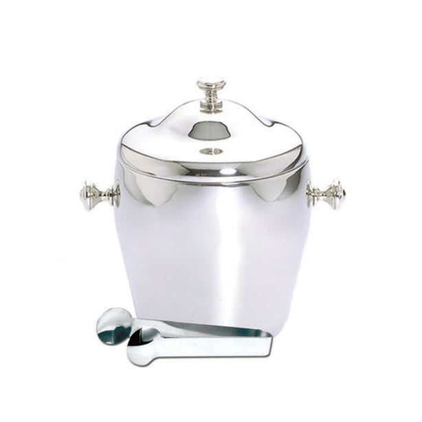 WNK Stainless Steel Double Wall Insulated Ice Bucket With Lid &Tong L13.7cm, Ø14xH20cm, 1.2L, Mirror Finish
