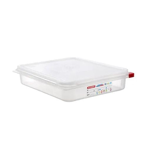 Araven Polypropylene Microwaveable Container Gn 1/2 With Airtight Lid L32.5xW26.5xH6.5cm 4L, Translucent