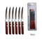 Steelcraft Steak Knife With Riveted Wood Handle L21cm, Sharp End, 6pieces/Pack