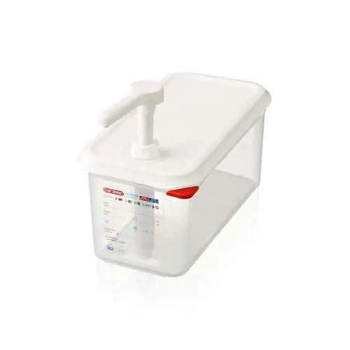 Araven Polypropylene Microwaveable Sauce Dispenser L26.5xW16.2xH19cm 4.3L, Flow Rate: 10ml/0.34Oz, Translucent