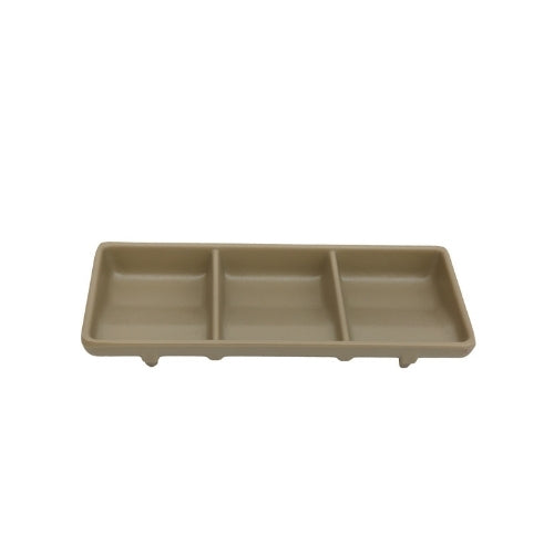 Shunta Melamine Rectangle 3-Divided/ Compartment Sauce Dish L19.5xW8.4xH2.4cm, Dark Beige, Iwamatsu