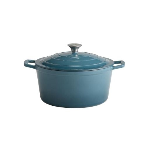 APS Enameled Cast Iron Round Casserole Ø28xH13cm, 6L, Turquoise, 5 Stars