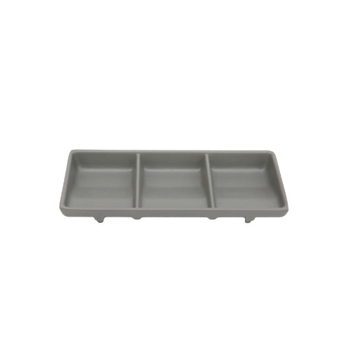 Shunta Melamine Rectangle 3-Divided/ Compartment Sauce Dish L19.5xW8.4xH2.4cm, Grey, Iwamatsu