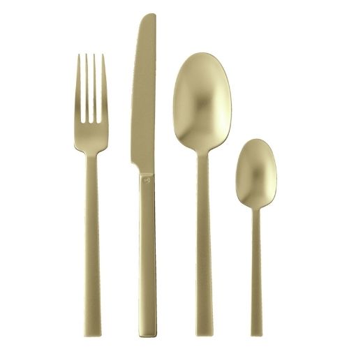 Sambonet Stainless Steel Cutlery Set, 24 Pieces, Antique Pvd Champagne, Neutra