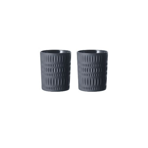 Nachtmann Lead Free Crystal Whisky Tumbler Ø8.2xH9.9cm, 304ml, Set Of 2pieces, Black, Ethno