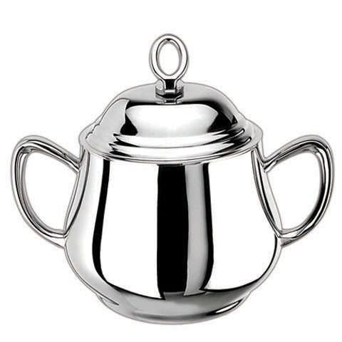 WNK Stainless Steel Oval Sugar Bowl With Cover L14xW8.2xH12.4cm, 0.25L