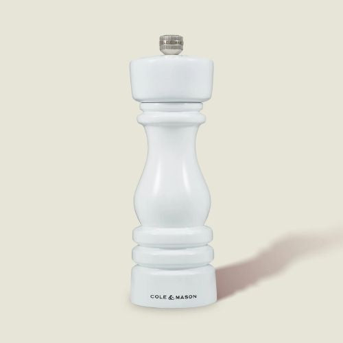 Cole&Mason Wooden Pepper Mill 18cm, White Gloss, London