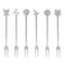 Sambonet Stainless Steel Party Forks Set, 6 Pieces, Antique Steel, Fashion, Living