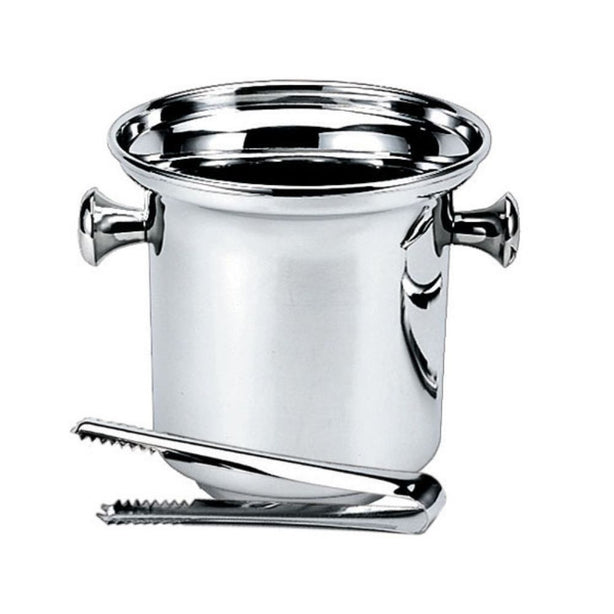 WNK Stainless Steel Ice Bucket With Tong L17.5cm, Ø16.3xH14cm, 1.25L, Mirror Finish
