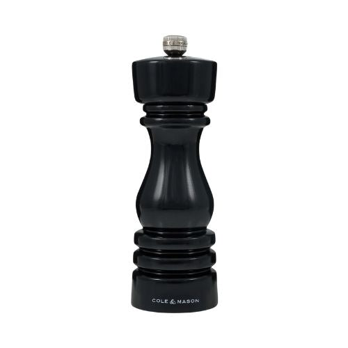 Cole&Mason Wooden Pepper Mill 18cm, Black Gloss, London