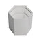 Poseidon Recycled Polystyrene Nestable Hexagon Box Ø25xH29cm, 3piecestainless Steelet, Pearl White