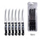 Steelcraft Steak Knife With Riveted Black Plc Handle L22cm, Sharp End, 6pieces/Pack