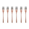 Sambonet Stainless Steel Pastry Forks Set, 6 Pieces, Mirror Pvd Copper, Taste