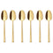 Sambonet Stainless Steel Tea/Coffee Spoons Set, 6 Pieces, Mirror Pvd Gold, Rock