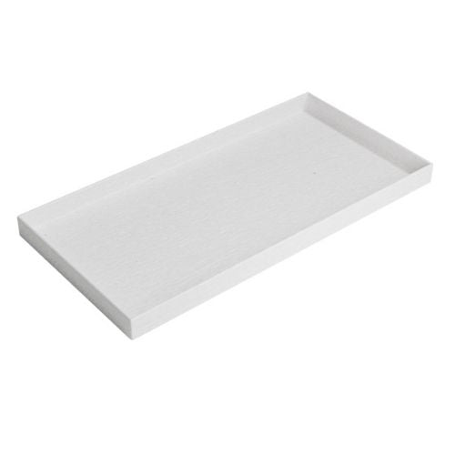 Poseidon Recycled Polystyrene Nestable Tray L24xW12xH1.5cm, Pearl White