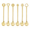 Sambonet Stainless Steel Spoons Set, 6 Pieces, Antique Pvd Gold, Living
