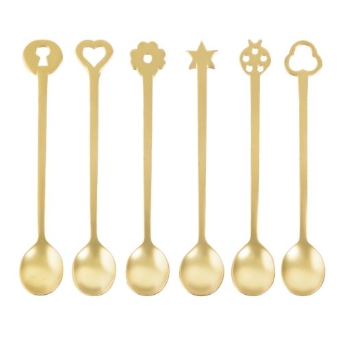Sambonet Stainless Steel Spoons Set, 6 Pieces, Antique Pvd Gold, Living