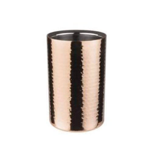 APS Stainless Steel Double Wall Bottle Cooler Ø12xH20cm, Hammered Copper