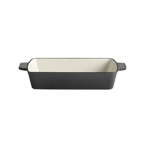 APS Enameled Cast Iron Rectangle Roasting Dish L33xW24xH6.5cm, 3.5L, Anthracite, 5 Stars