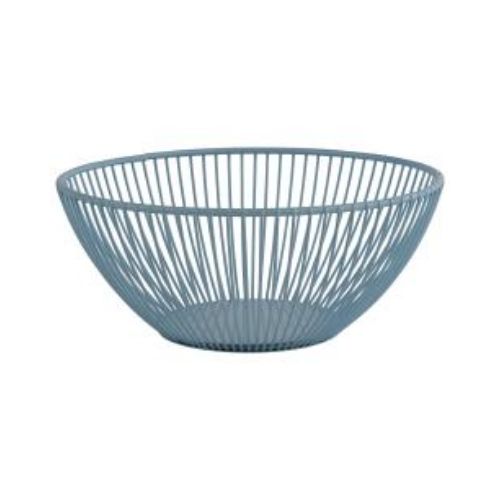 APS Metal Round Basket Ø20xH8cm, Dream Blue, Svart
