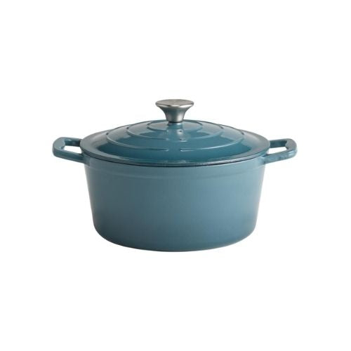 APS Enameled Cast Iron Round Casserole Ø25xH11.5cm, 4L, Turquoise, 5 Stars