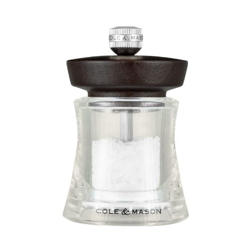 Cole&Mason Acrylic Salt Mill 9.5 cm, Black Wood, Holborn