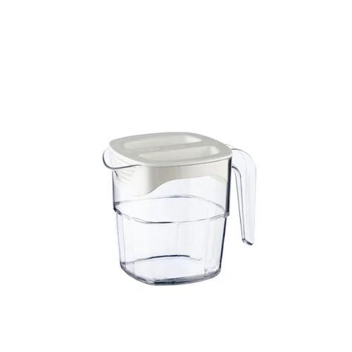 Araven Polycarbonate Stackable Jug W/Lid, L16.7xW11.9xH13cm, 1L/34Oz, White