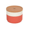 Zicco Melamine Two Layers Round Storage Box With Lid Ø14xH11cm, Ivory White & Red, Dynasty