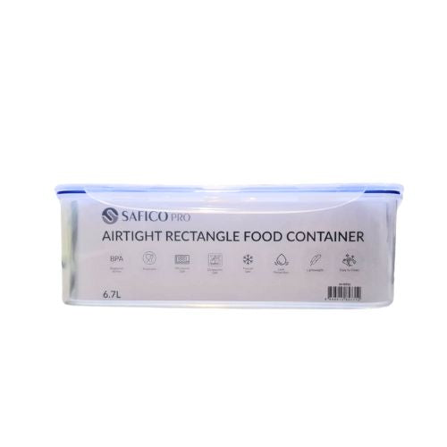 Safico Pro Polypropylene Airtight Rectangle Food Container L35.5xW25xH12cm, 6.7L
