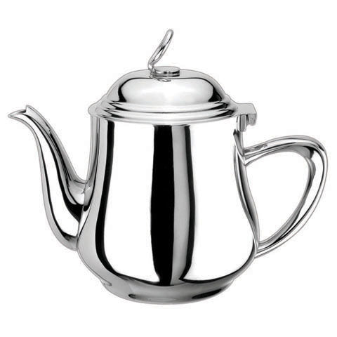 WNK Stainless Steel Oval Gooseneck Tea Pot L21.6xW11.5xH17.2cm, 1L