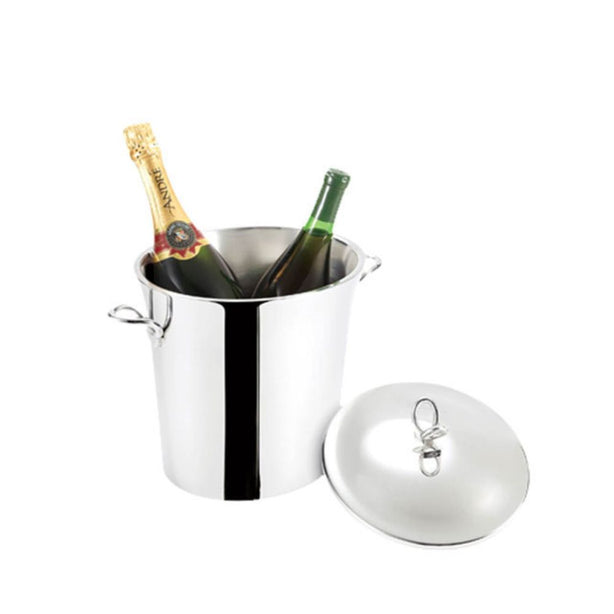 WNK Stainless Steel Oval Double Wall Insulated Cooler For 2 Bottles L32xW21.5xH23cm, 5.5L