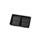 Shunta Melamine Rectangle 2-Divided/ Compartment Sauce Dish L13xW8.4xH2.4cm, Black, Iwamatsu