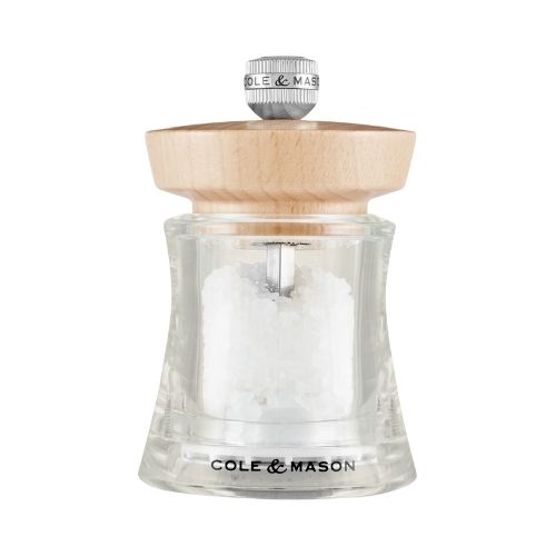 Cole&Mason Acrylic Salt Mill 9.5 cm, Natural Beech, Holborn