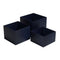 Poseidon Recycled Polystyrene Nestable Square Box L28xW28xH25cm, 3piecestainless Steelet, Deep Blue