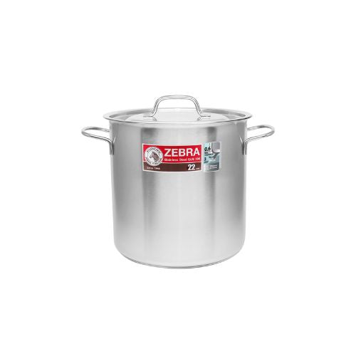 Zebra Stainless Steel Stock Pot With Lid & Capsule Base Ø22xH22cm, 8L, Friendly Infinity