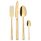 Sambonet Stainless Steel Cutlery Set, 24 Pieces, Mirror Pvd Gold, Rock