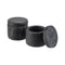 APS Marble Box For Spices, Ø6xH5cm, 40ml, Black, 2piecestainless Steelet, Marvello