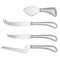 Sambonet 18/10 Stainless Steel Cheese Knife Set, 4 Pieces, Mirror Finish, Living