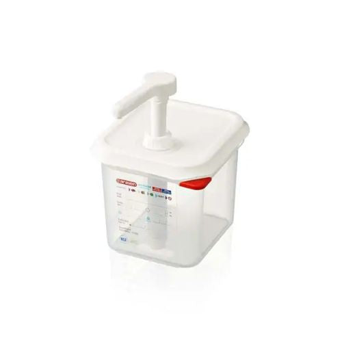 Araven Polypropylene Microwaveable Sauce Dispenser L17.6xW16.2xH19cm 2.6L, Flow Rate: 10ml/0.34Oz, Translucent