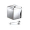 WNK Stainless Steel Double Wall Insulated Square Ice Bucket With Cover & Tong L13.5xW13.5xH18cm (Bucket), L13.8cm (Tong), 1.25L, Mirror Finish