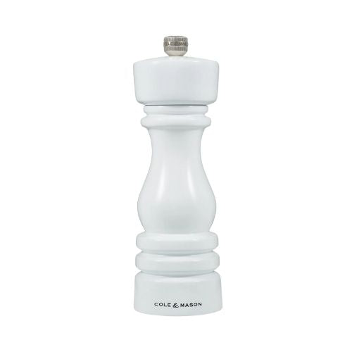 Cole&Mason Wooden Salt Mill 18 cm, White Gloss , London