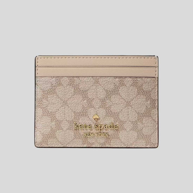 KATE SPADE Spade Flower Small Slim Card Holder Dark Beige RS-KN761
