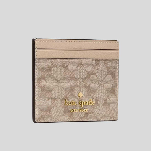 KATE SPADE Spade Flower Small Slim Card Holder Dark Beige RS-KN761
