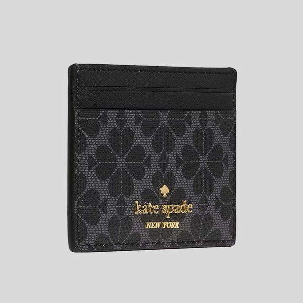 KATE SPADE Spade Flower Small Slim Card Holder Black RS-KN761