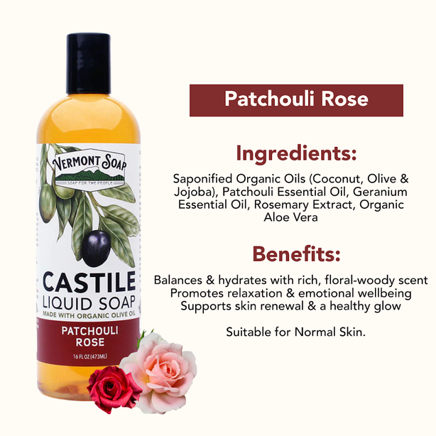 Vermont Castile Liquid Soap - Available In 473ml, 1L, 1.89L