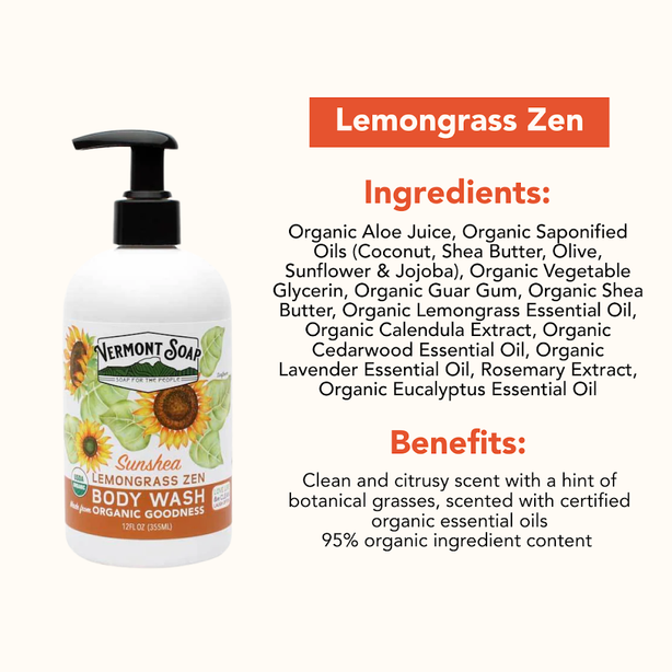 Vermont Sunshea Body Wash 12oz (355ml)